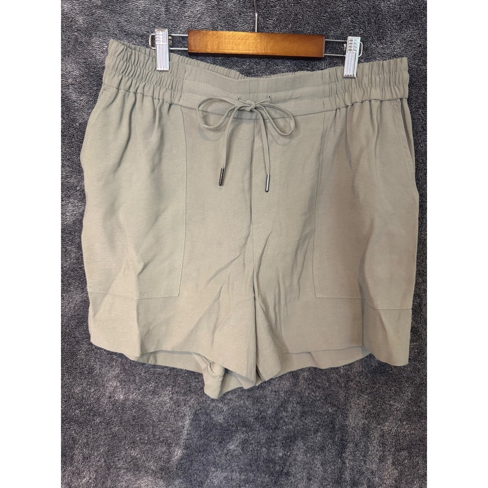 Kersh Womens Sage Green Elastic Waist Drawstring Utility Shorts Size Medium